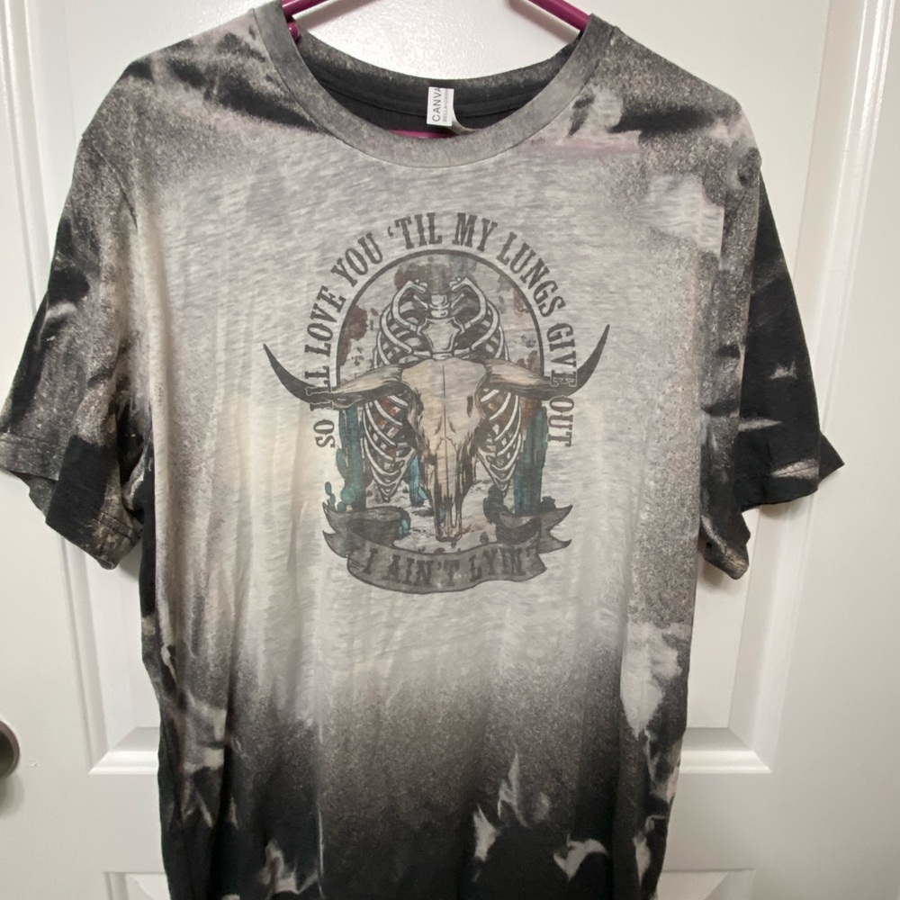 Bella Canvas Black and Gray Short Sleeve Tee with Vintage Graphic